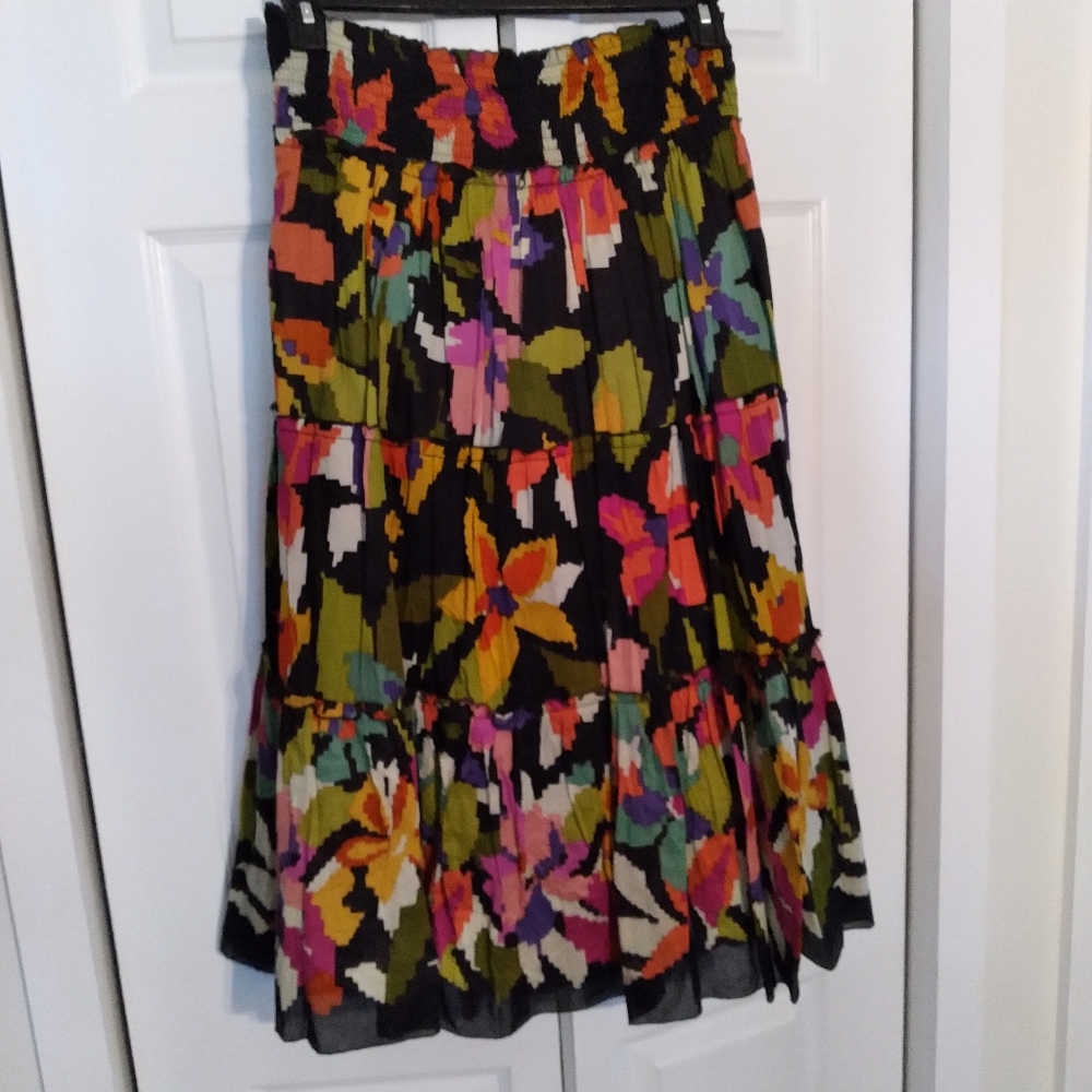 Cotton peasant maxi skirt